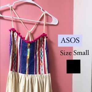 ASOS sun dress- Jacquard, Pom Pom trim